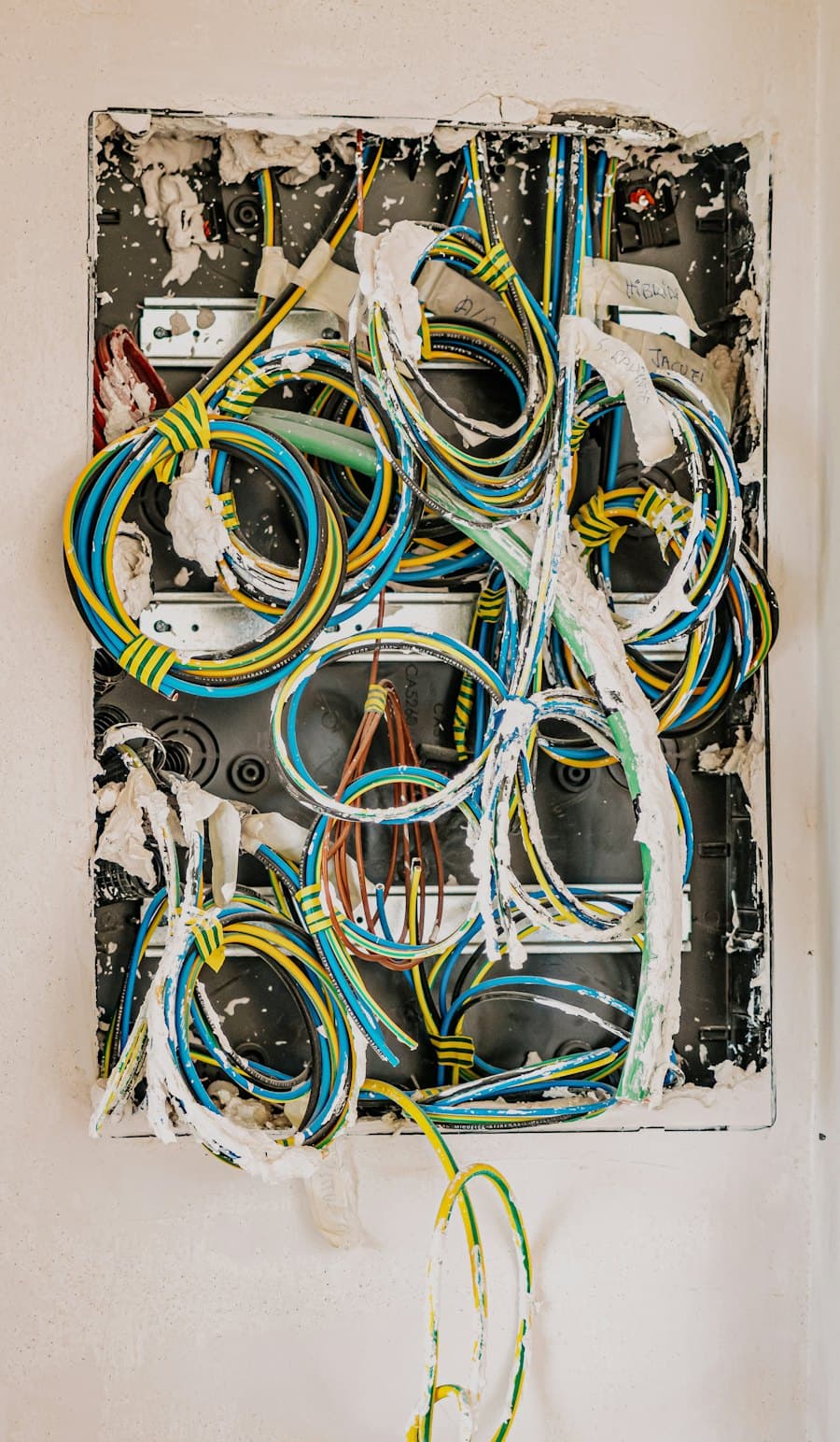 Tablero con cableado eléctrico